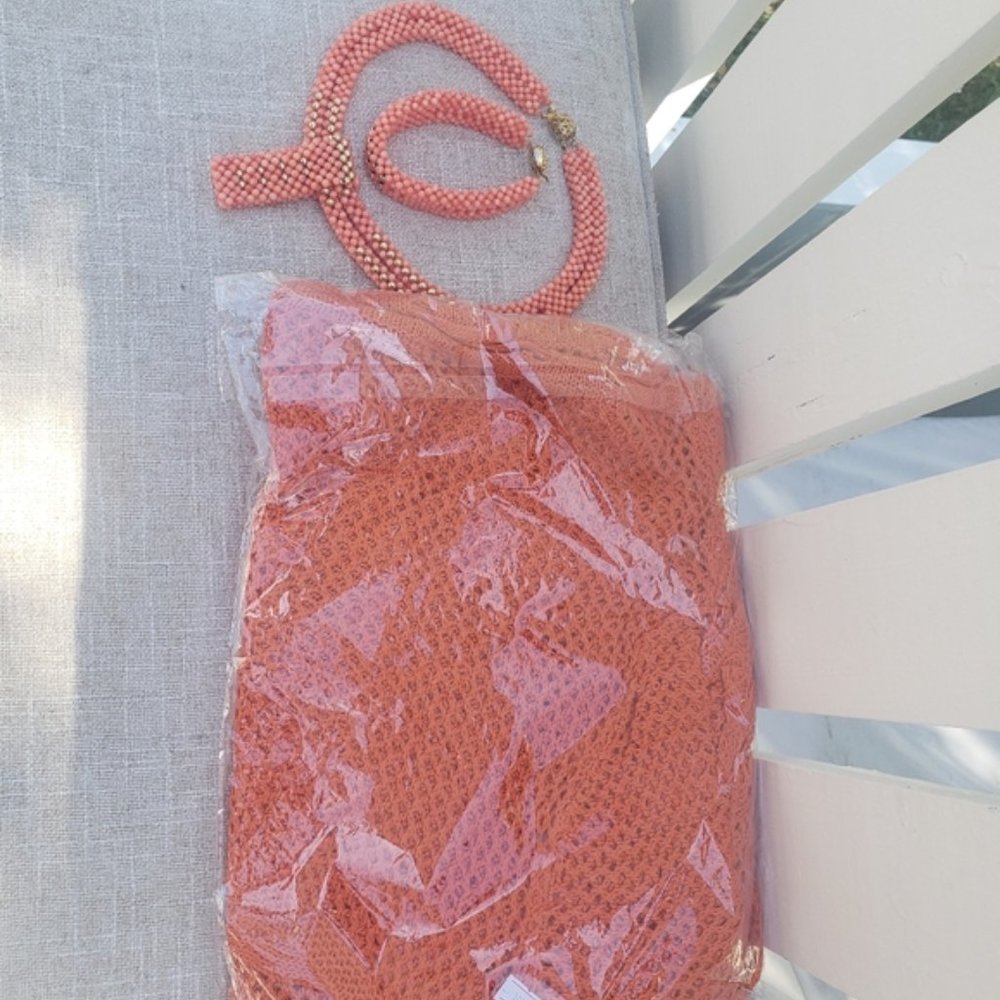 High Quality Crochet Knitted Beach Dress Orange - Picture 16 of 16